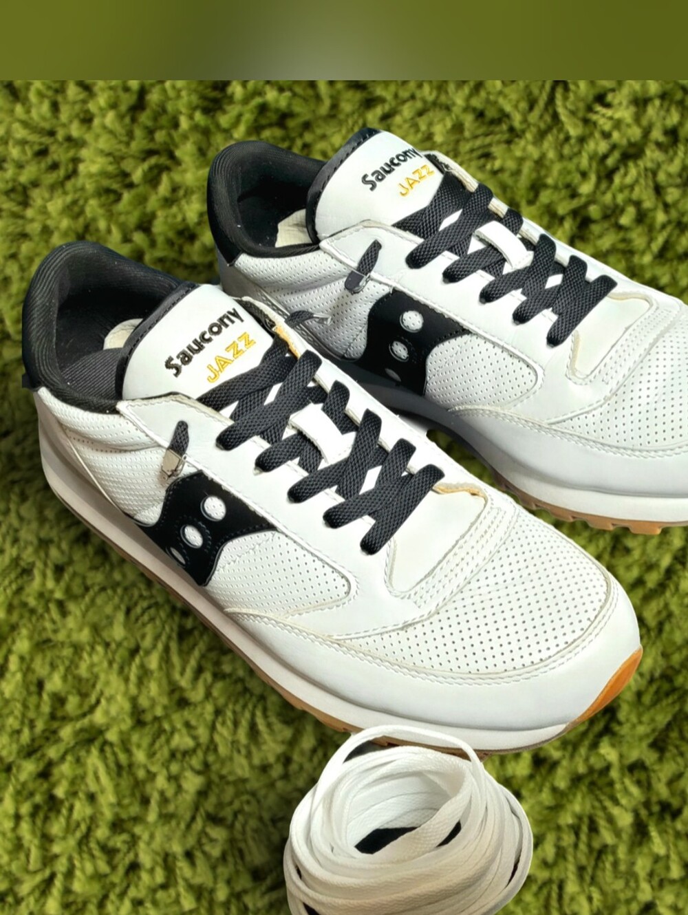 Saucony Jazz Original Leather Men Size 9.5 White Black Gum S70461-2 Sneakers